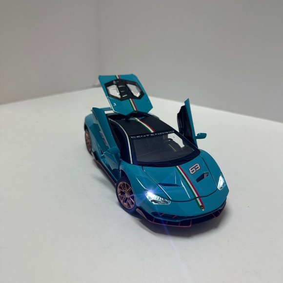 1:24 Lamborghini Centenario Diecast With Headlight & Taillight LED Blue - Picture 5 of 9